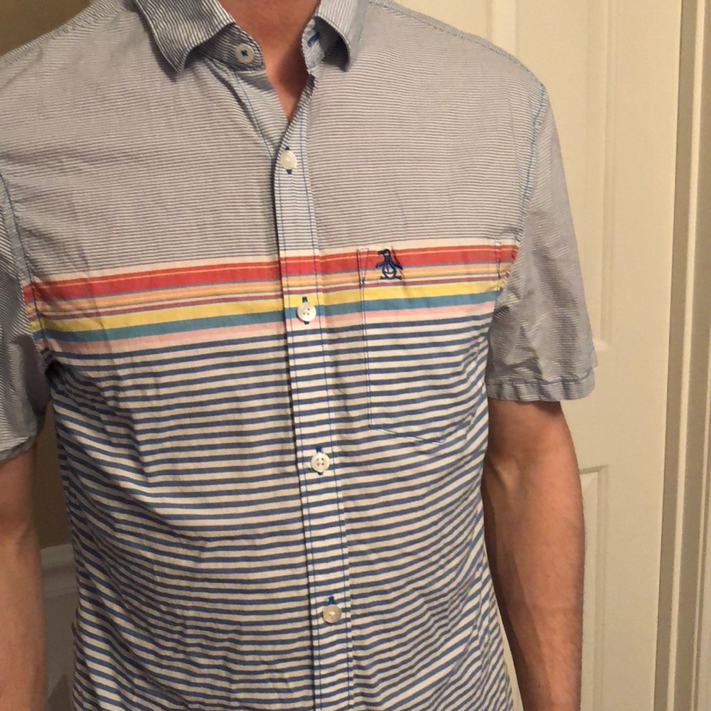 Short sleeved Penguin Brand button down